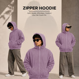 Cloud Zip Oversized Hoodie on a model – Lux Decor