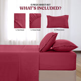 4-Piece Deep Pocket Bed Sheets Set – Ultra Soft & All-Season Comfort
