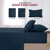4-Piece Deep Pocket Bed Sheets Set – Ultra Soft & All-Season Comfort