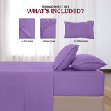 4-Piece Deep Pocket Bed Sheets Set – Ultra Soft & All-Season Comfort