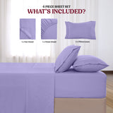 4-Piece Deep Pocket Bed Sheets Set – Ultra Soft & All-Season Comfort
