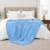 Striped Fleece Blanket | Cozy Textured Throw | Soft & Warm – Multiple Sizes