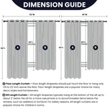 Set of 2 Thermal Blackout Curtains for Bedroom and Living Room