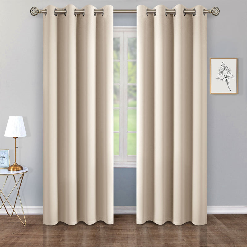 Set of 2 Thermal Blackout Curtains for Bedroom and Living Room