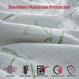 Bamboo waterproof Mattress Protector – 100% Waterproof – Mattress Cover | Up to 16 Inches Fitted Deep Pocket Mattress Cover