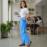 Women’s Stretch Work Pants on a model – Lux Decor