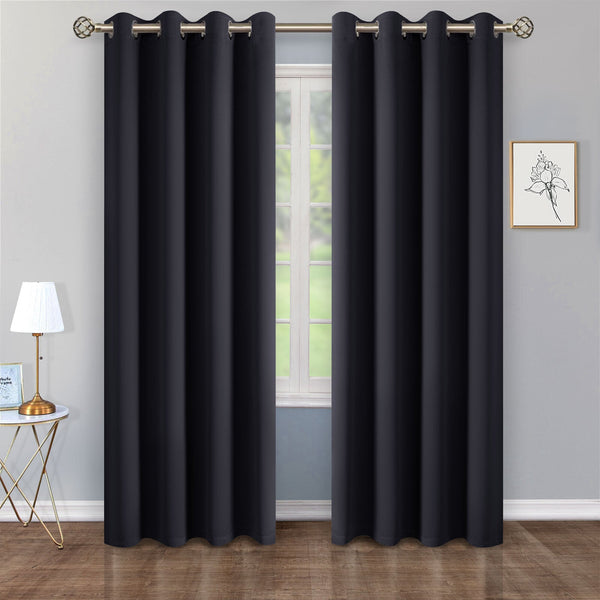 Set of 2 Thermal Blackout Curtains for Bedroom and Living Room