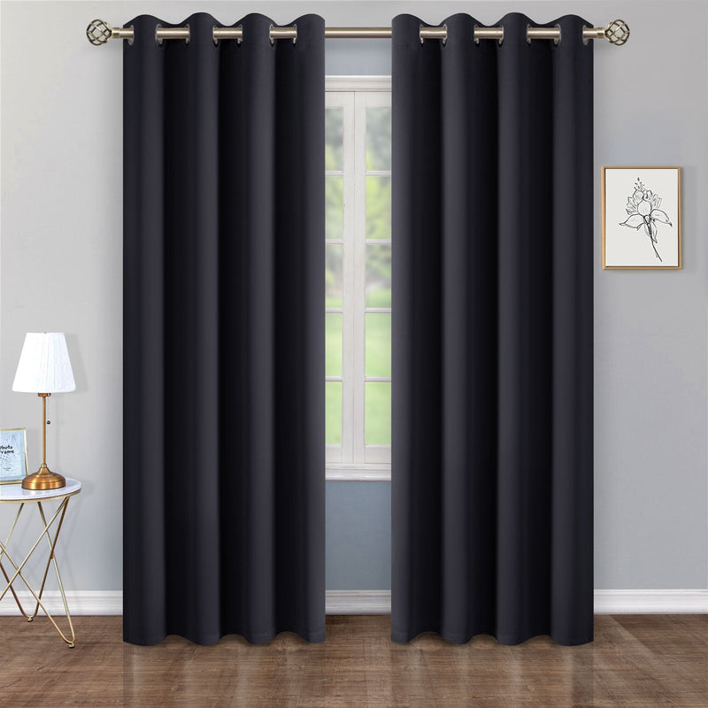 Set of 2 Thermal Blackout Curtains for Bedroom and Living Room