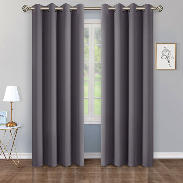 Set of 2 Thermal Blackout Curtains for Bedroom and Living Room