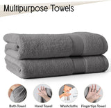 6 Pack Bath Towel Set 100% Cotton Bathroom Towel Set