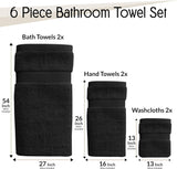 6 Pack Bath Towel Set 100% Cotton Bathroom Towel Set