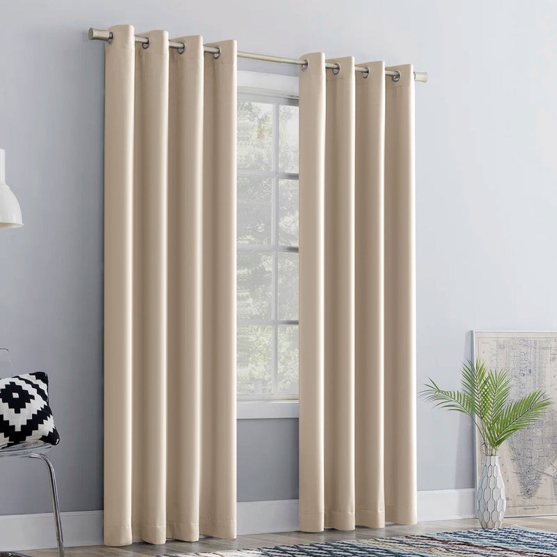 Set of 2 Thermal Blackout Curtains for Bedroom and Living Room
