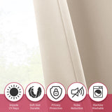 Set of 2 Thermal Blackout Curtains for Bedroom and Living Room