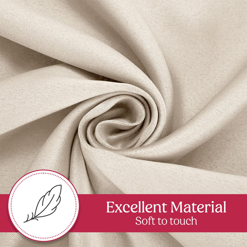Set of 2 Thermal Blackout Curtains for Bedroom and Living Room