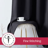 Set of 2 Thermal Blackout Curtains for Bedroom and Living Room