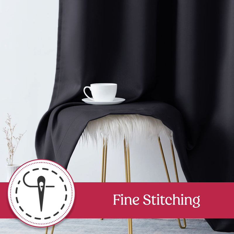 Set of 2 Thermal Blackout Curtains for Bedroom and Living Room