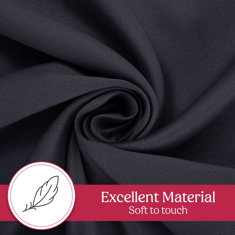 Set of 2 Thermal Blackout Curtains for Bedroom and Living Room