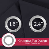 Set of 2 Thermal Blackout Curtains for Bedroom and Living Room