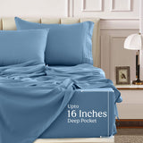 Blue 6-Piece Deep Pocket Bed Sheet Set – Lux Decor
