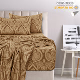 4-Piece Paisley Design Bed Sheet Set | Deep Pocket | Flat, Fitted & Pillowcases