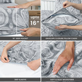 4-Piece Paisley Design Bed Sheet Set | Deep Pocket | Flat, Fitted & Pillowcases