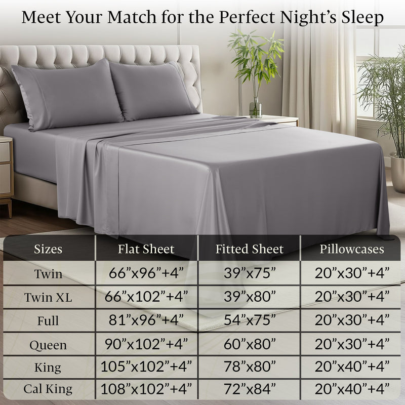 4-Piece 100% Organic Bamboo Viscose Sheet Set