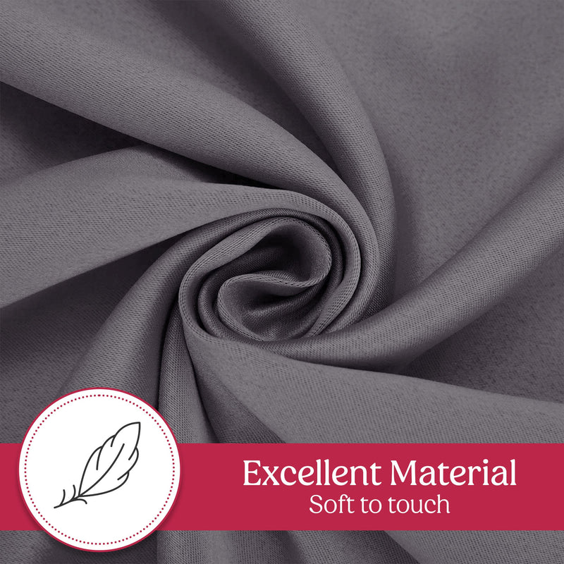 Set of 2 Thermal Blackout Curtains for Bedroom and Living Room