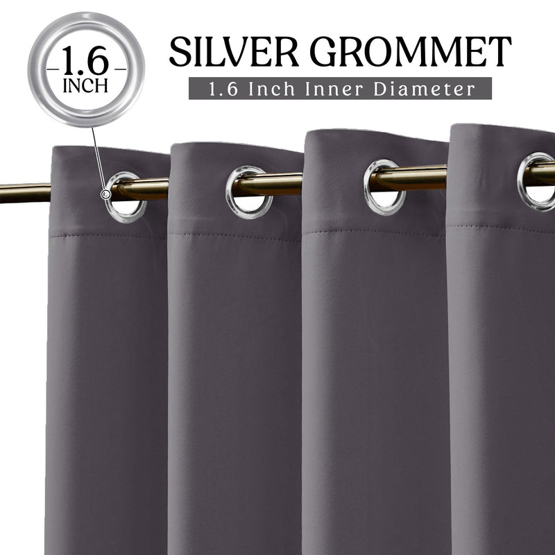 Set of 2 Thermal Blackout Curtains for Bedroom and Living Room