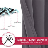Set of 2 Thermal Blackout Curtains for Bedroom and Living Room