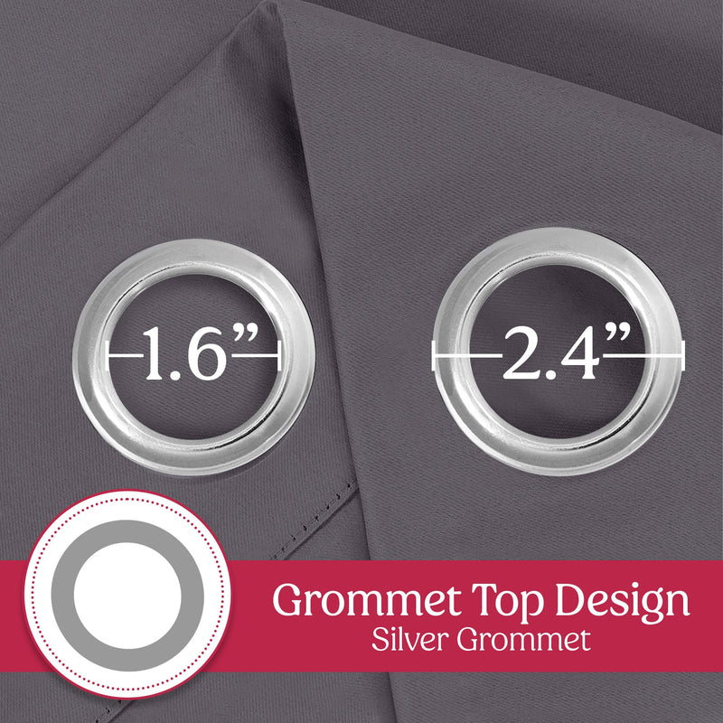 Set of 2 Thermal Blackout Curtains for Bedroom and Living Room