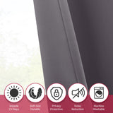 Set of 2 Thermal Blackout Curtains for Bedroom and Living Room