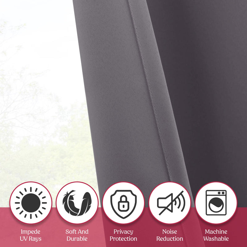 Set of 2 Thermal Blackout Curtains for Bedroom and Living Room