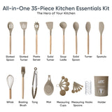 35-Piece Silicone Cooking Utensils Set with Storage Holder | BPA-Free, Dishwasher Safe, Heat Resistant