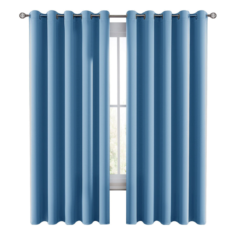 Set of 2 Thermal Blackout Curtains for Bedroom and Living Room