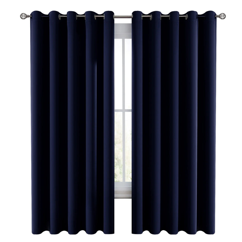 Set of 2 Thermal Blackout Curtains for Bedroom and Living Room