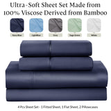 4-Piece 100% Organic Bamboo Viscose Sheet Set