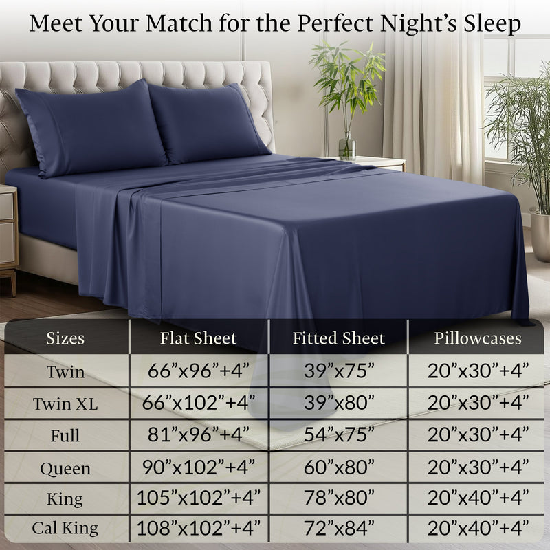 4-Piece 100% Organic Bamboo Viscose Sheet Set