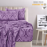 4-Piece Paisley Design Bed Sheet Set | Deep Pocket | Flat, Fitted & Pillowcases
