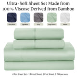 4-Piece 100% Organic Bamboo Viscose Sheet Set