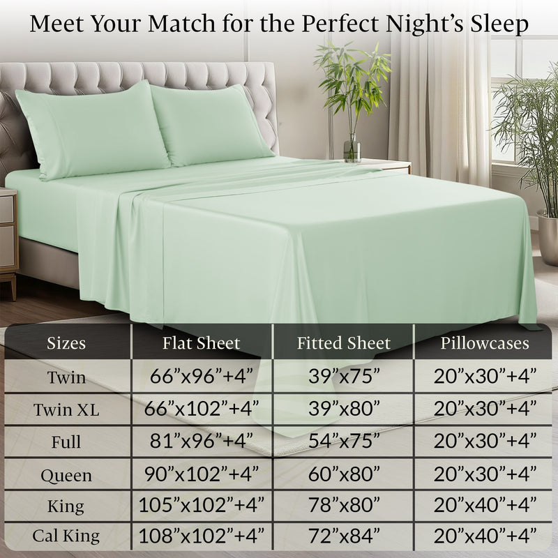 4-Piece 100% Organic Bamboo Viscose Sheet Set