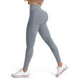 Silver Women’s High-Waist Seamless Sports Leggings – Lux Decor