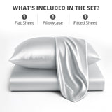 Silky Soft 4-Piece Satin Sheet Set | Deep Pocket | Wrinkle-Free Easy Care Bedding