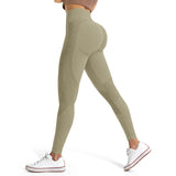 Taupe Women’s High-Waist Seamless Sports Leggings – Lux Decor