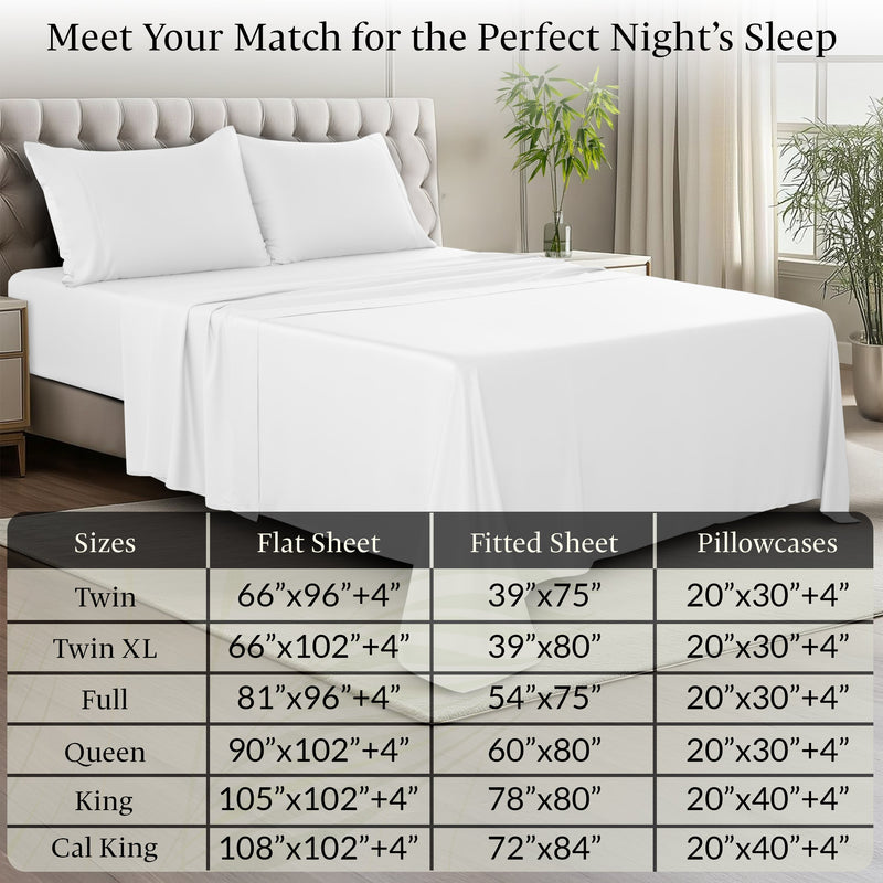 4-Piece 100% Organic Bamboo Viscose Sheet Set