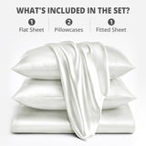 Silky Soft 4-Piece Satin Sheet Set | Deep Pocket | Wrinkle-Free Easy Care Bedding