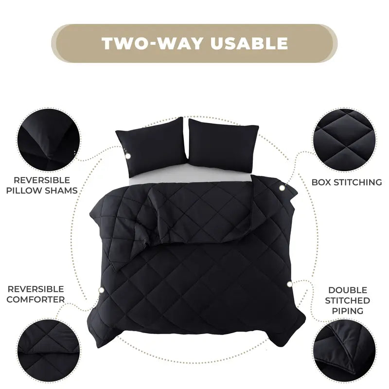 3-Piece Reversible Comforter Set