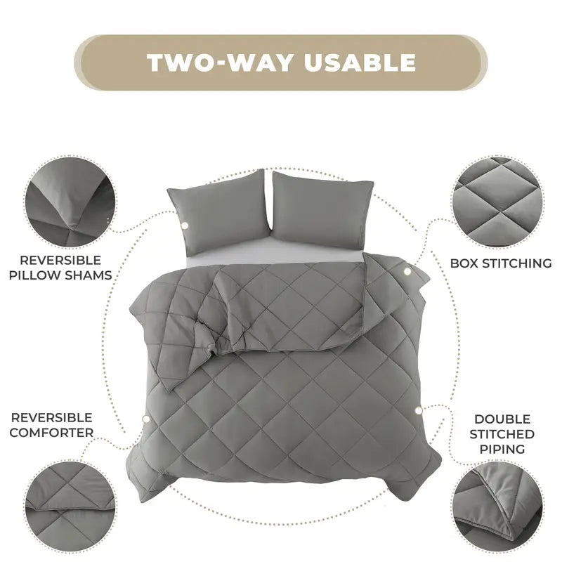 3-Piece Reversible Comforter Set