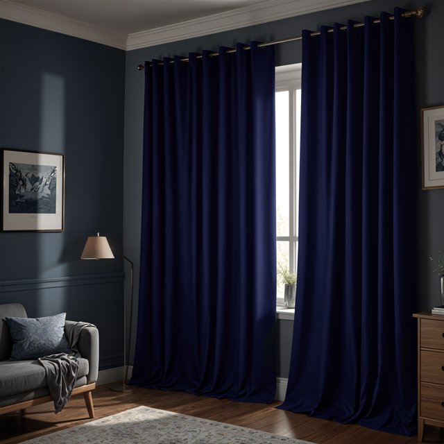 Set of 2 Thermal Blackout Curtains for Bedroom and Living Room