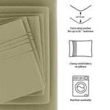 Green Sage 6-Piece Deep Pocket Bed Sheet Set – Lux Decor